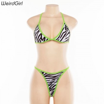 Women Zebra Print Bikini sets Two pieces Sexy Suits Summer Beach Vacation Camis Underpant Sets Swimming Suits Outfit Holiday